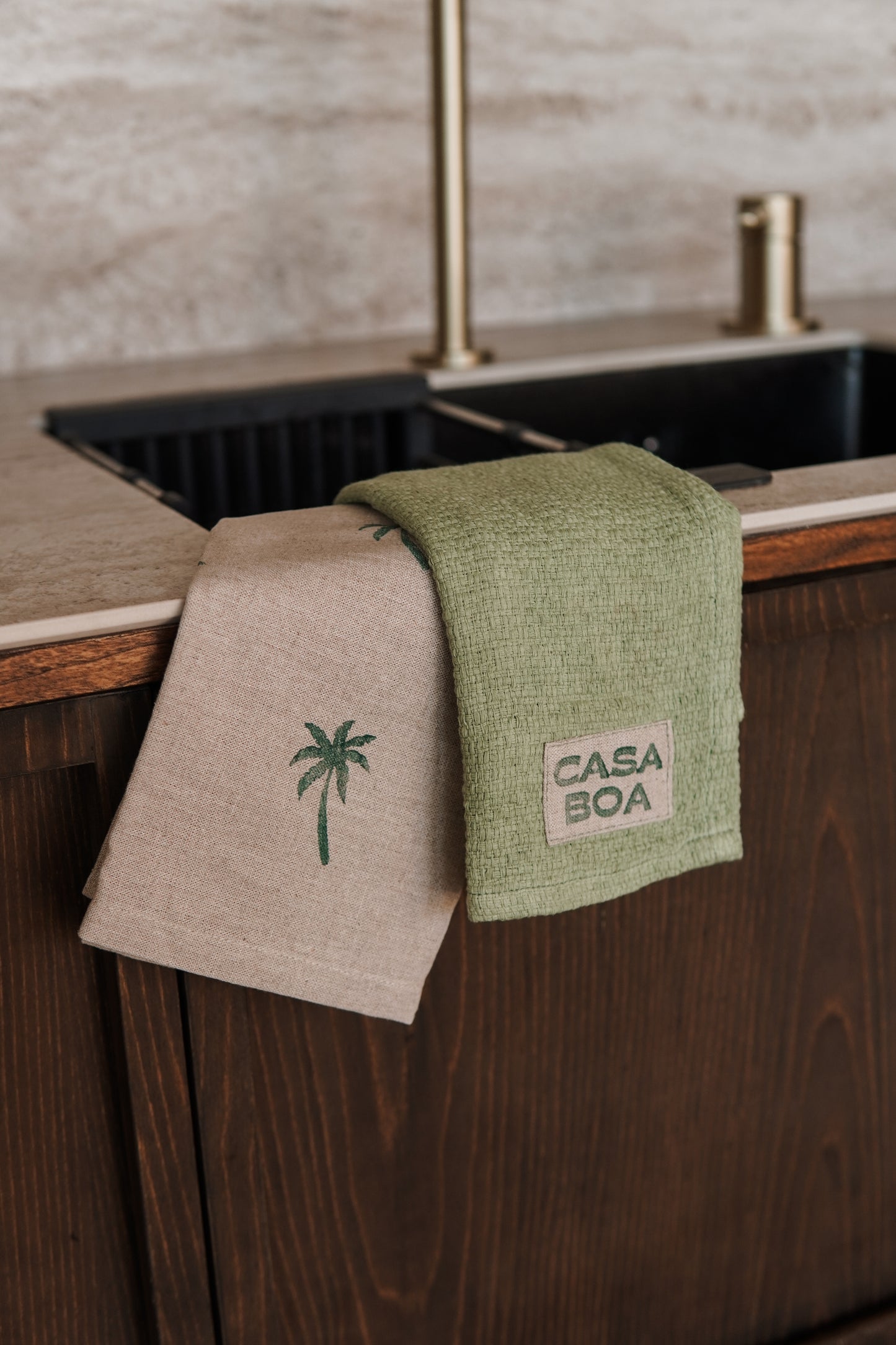 Green Hand + Kitchen Towel Set