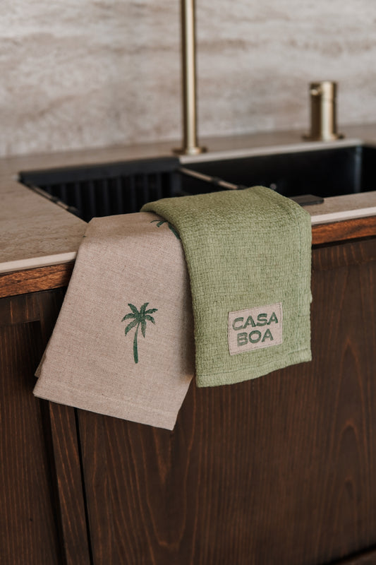Green Hand + Kitchen Towel Set