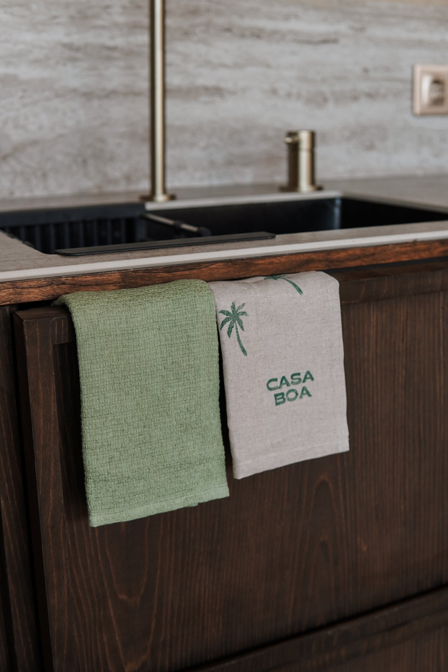 Green Hand + Kitchen Towel Set