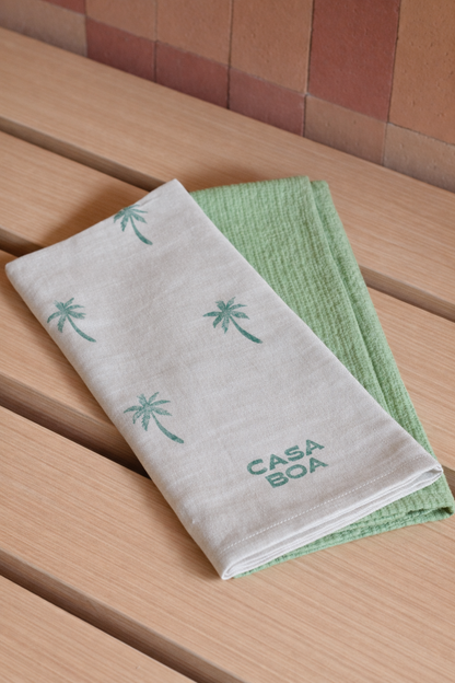 Green Hand + Kitchen Towel Set