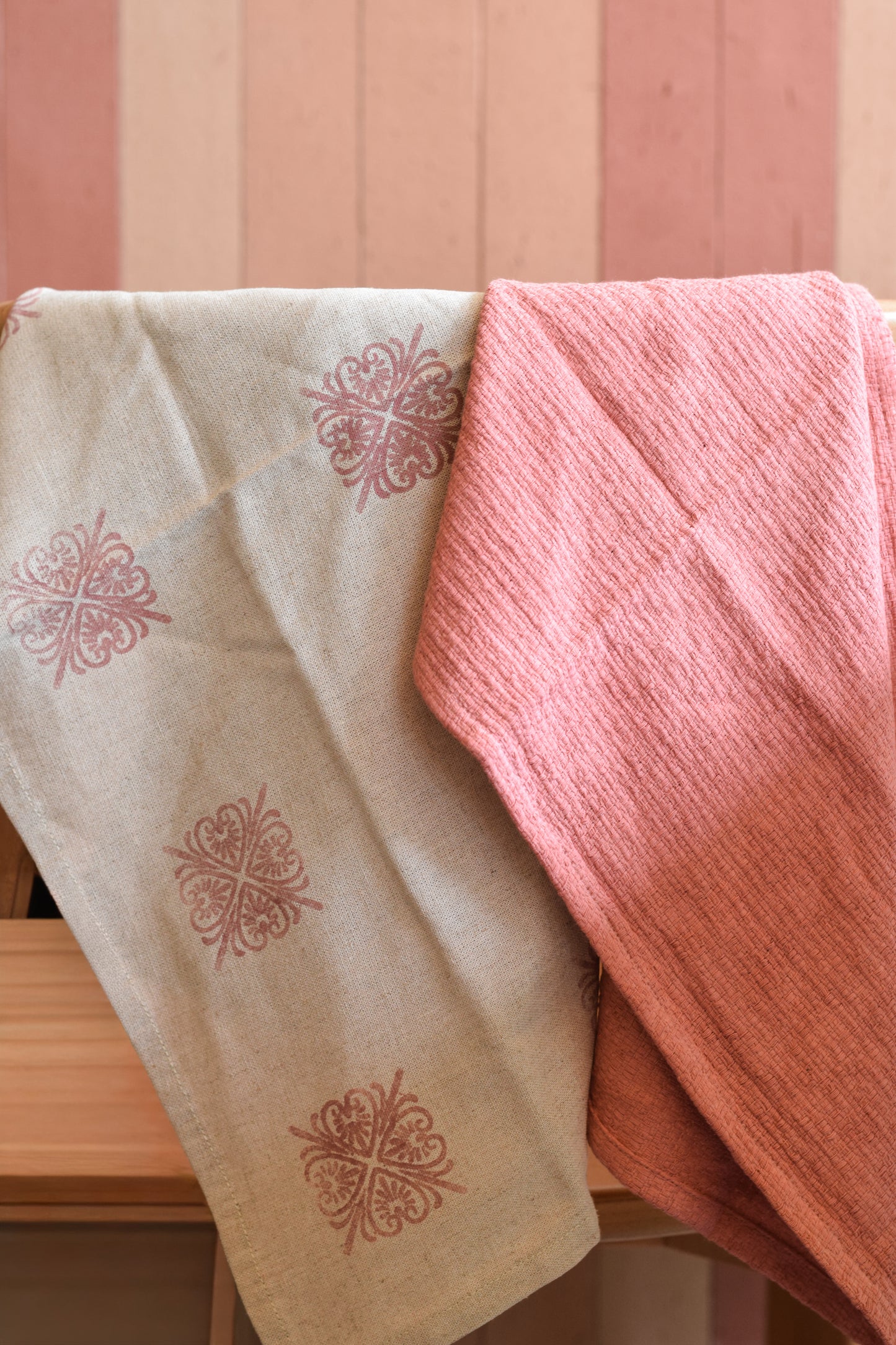 Pink Hand + Kitchen Towel Set