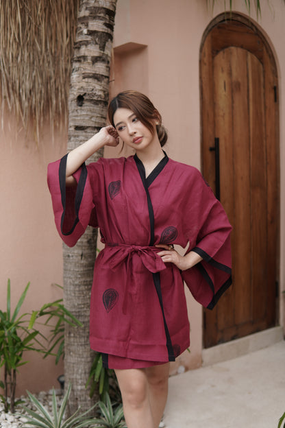 Kimono Blossom — Handmade 100% Linen Comfort