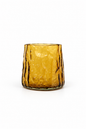 Amber Crinkled Ripple Glass Tumbler