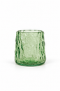 Green Crinkled Ripple Glass Tumbler
