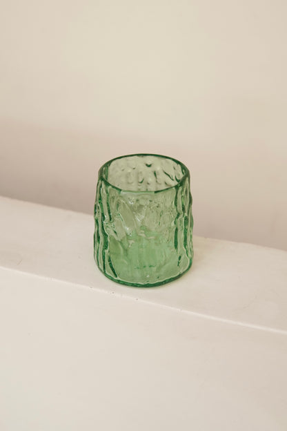 Green Crinkled Ripple Glass Tumbler